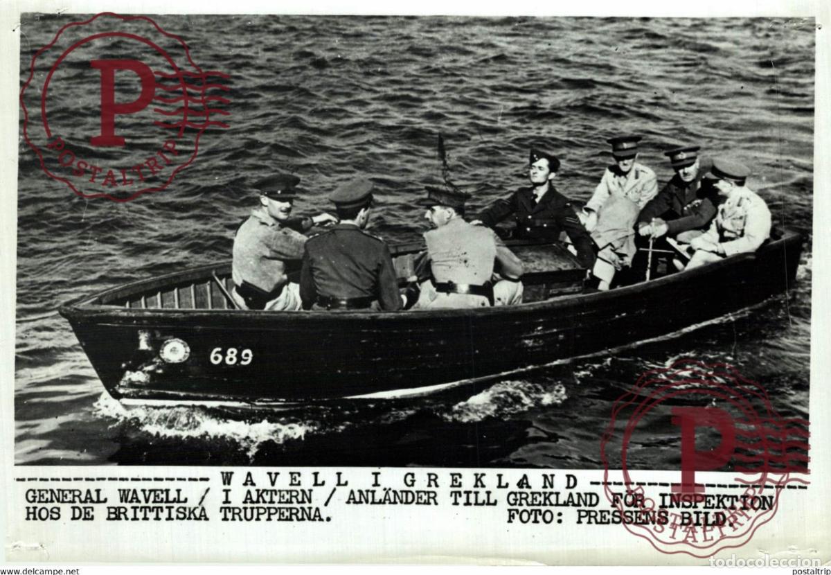 Militaria: GENERAL WAVELL IN GREECE GRIEKENLAND 21*15CM SWEDEN SVERIGE SEE CORNERS