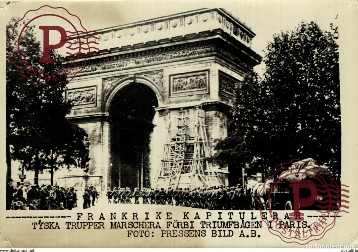 Militaria: RANCE CAPITULATES GERMAN TROOPS IN PARIS 21*15CM SWEDEN SVERIGE SEE CORNERS