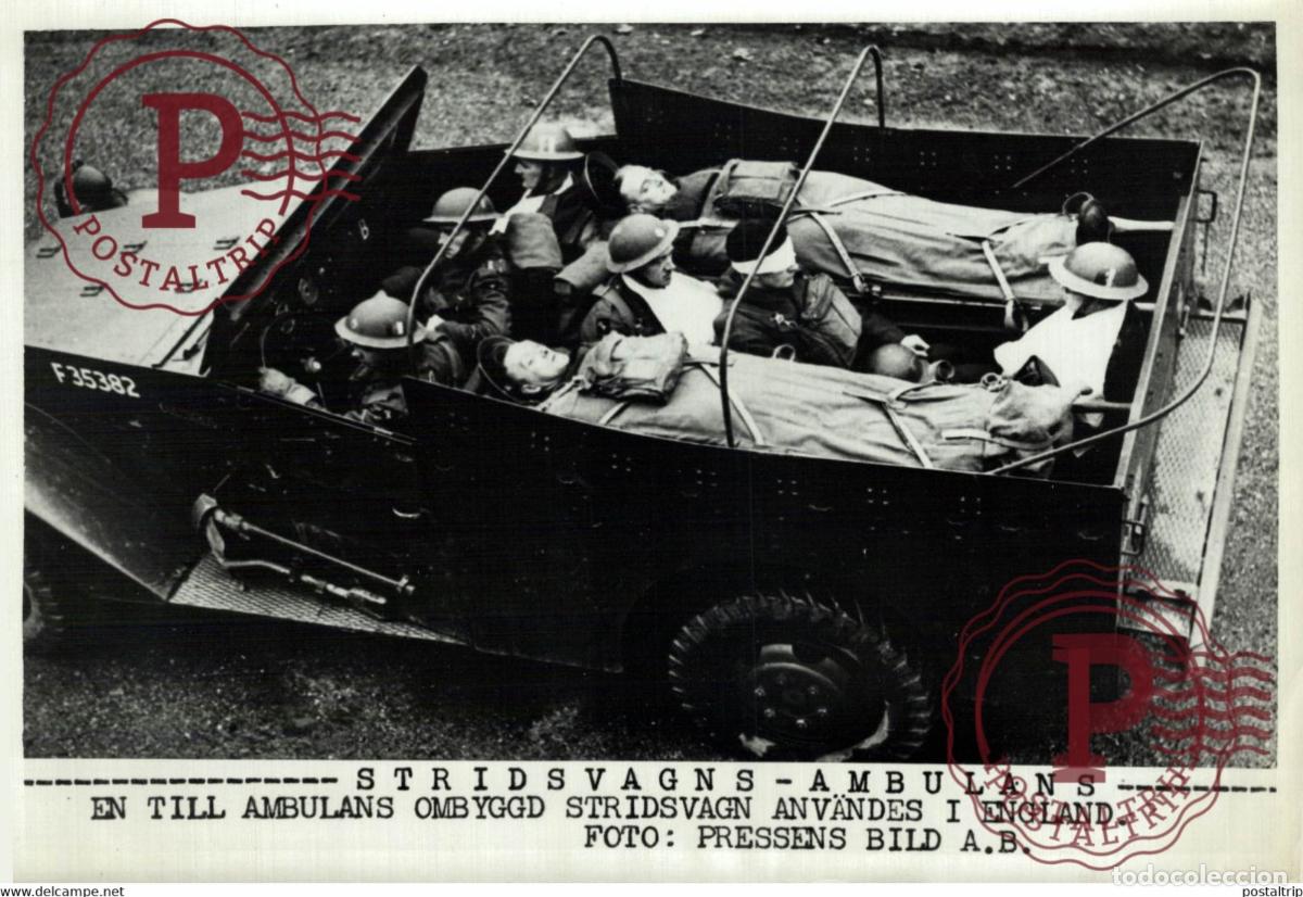 Militaria: ENGLAND TANK AMBULANCE 21*15CM SWEDEN SVERIGE SEE CORNERS