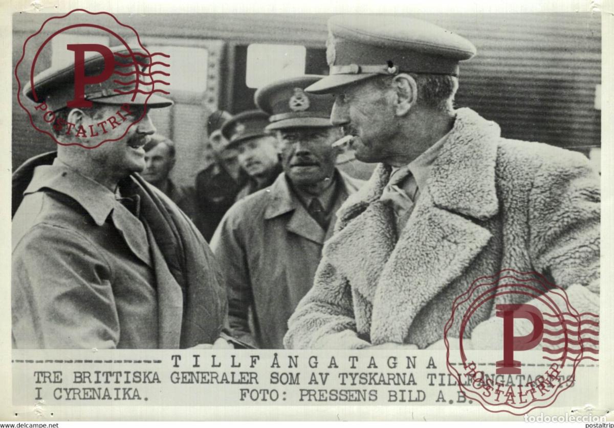 Militaria: ENGLISH CAPTURED BY GERMANS IN CYRENAIKA LIBIA LYBIEN Cirenaica WORLD WAR 2 21*15CM SWEDEN SVERIG