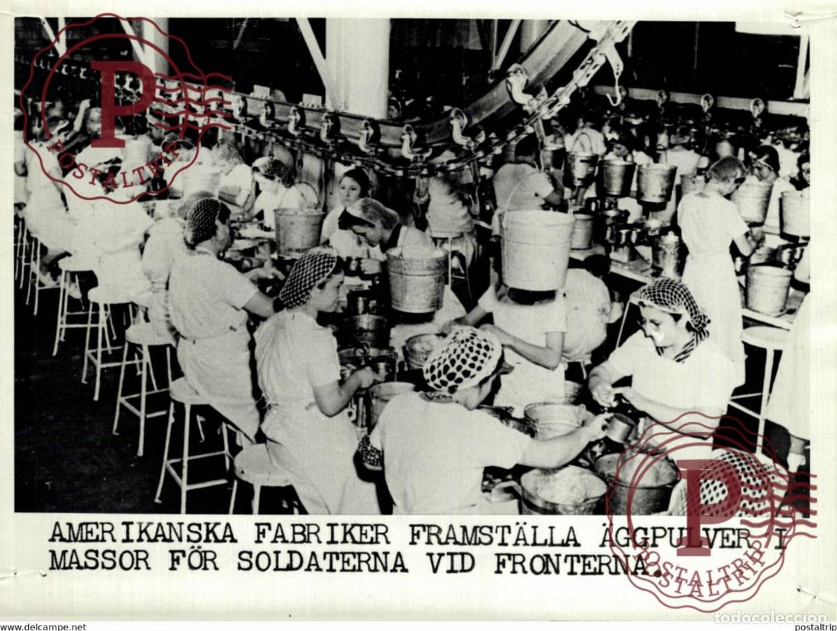 Militaria: AMERICAN FACTORY PRODUCE EGG POWDER FOR SOLDIERS IN THE FRONT WORLD WAR 2 21*15CM SWEDEN SVERIGE