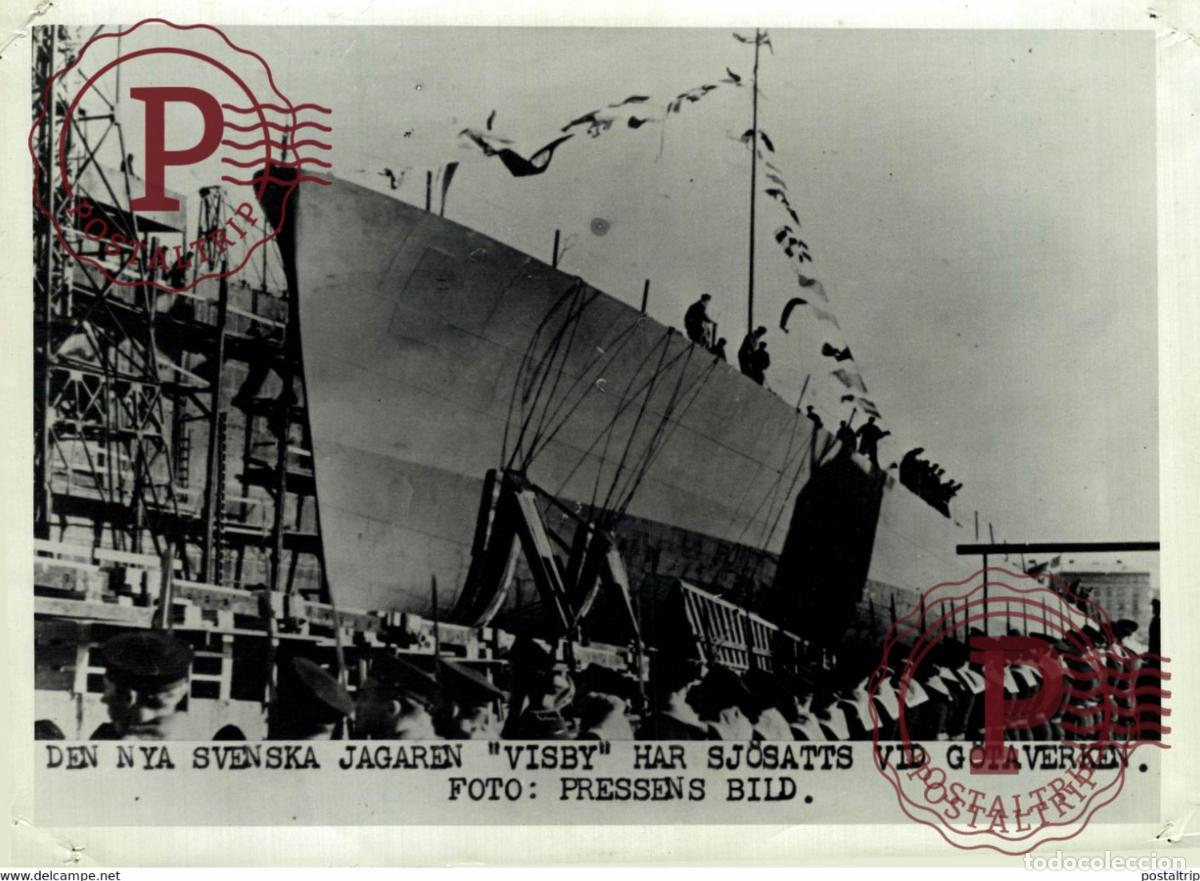 Militaria: NEW SWEDISH HUNTER VISBY HAS BEEN LAUNCHED WORLD WAR 2 21*15CM SWEDEN SVERIGE SEE CORNERS