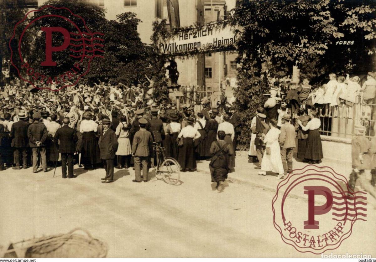 Militaria: AUSTAUCH IN DER SCHWEIZ DEUTSCHE FRANZ&Ouml;SISCHEN H&Auml;FTLINGEN WORLD WAR I 16*12CM aktiebolaget bild-cen