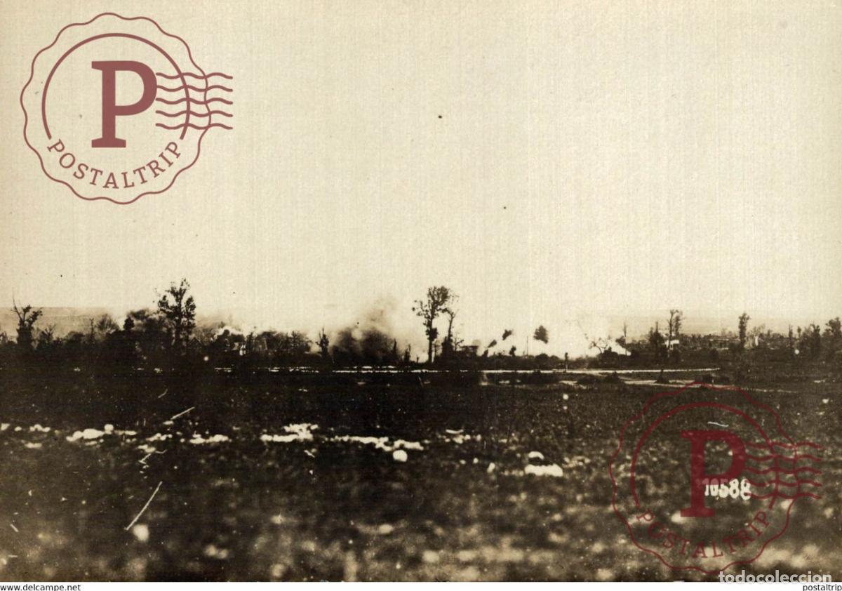 Militaria: WESTFRONT DEUTSCHER ARTILLERIEFEUER IN FRANCE WORLD WAR I 16*12CM aktiebolaget bild-centralen SWEDE