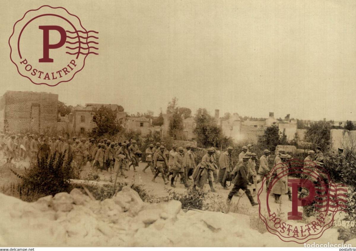 Militaria: WESTFRONT GEFANGENEN FRANZ&Ouml;SISCHE OFFIZIERE ABTRANSPORT WORLD WAR I 16*12CM aktiebolaget bild-cen