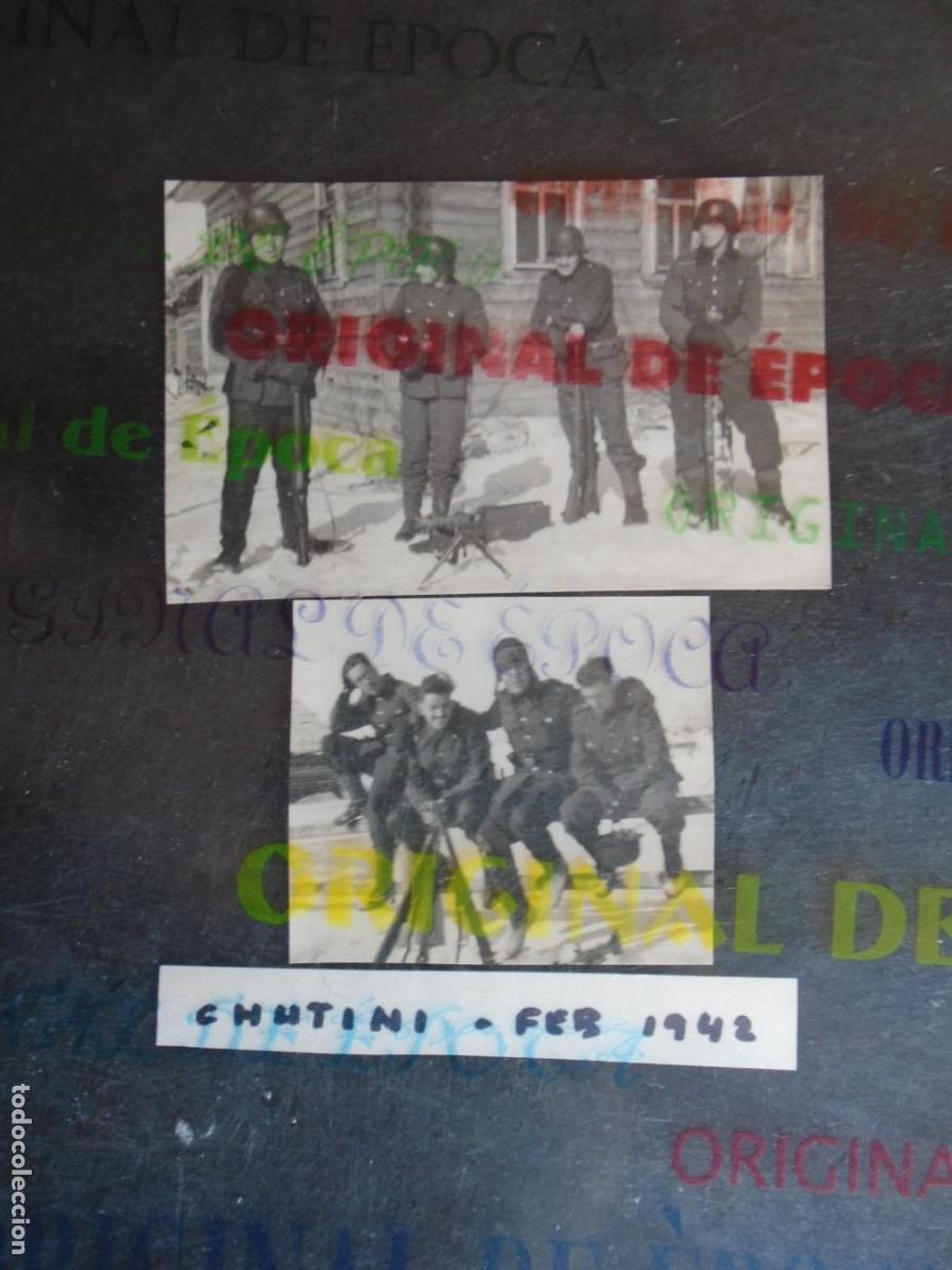 Militaria: (DA-78)LOTE DE 2 FOTOGRAFIAS PUSHKIN? 2-1942 ARCHIVO ARTILLERO DE LA DIVISION AZUL HERIDO LENINGRADO