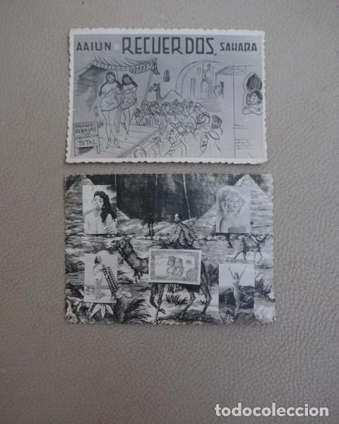 Militaria: DOS FOTOGRAFIAS TIPO POSTAL PEQUE&Ntilde;A RECUERDOS DEL AAIUN Y SAHARA