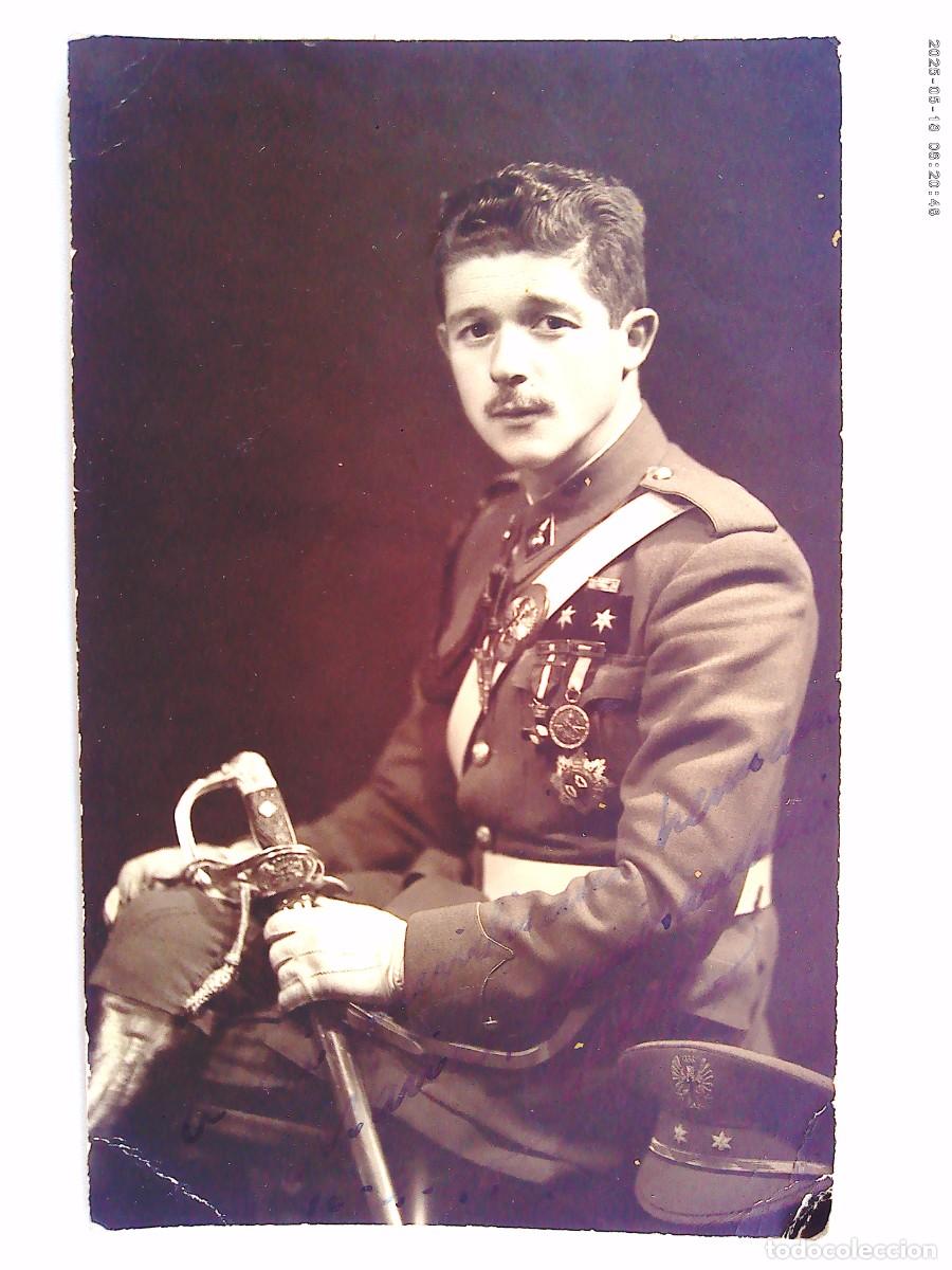 Militaria: FOTO ESTUDIO TENIENTE PROVISIONAL VETERANO GUERRA CIVIL Y QUIZAS DIVISION AZUL, AVANCE EN ESCALA