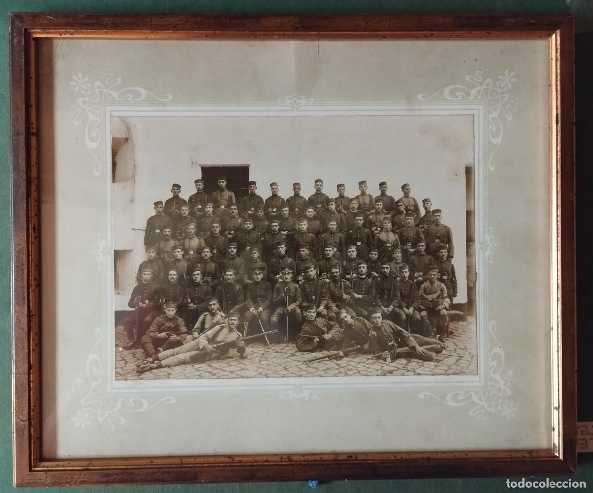 Militaria: FOTOGRAFIA MILITAR ENMARCADA BATALLON CAZADORES ALBA DE TORMES A&Ntilde;O 1919