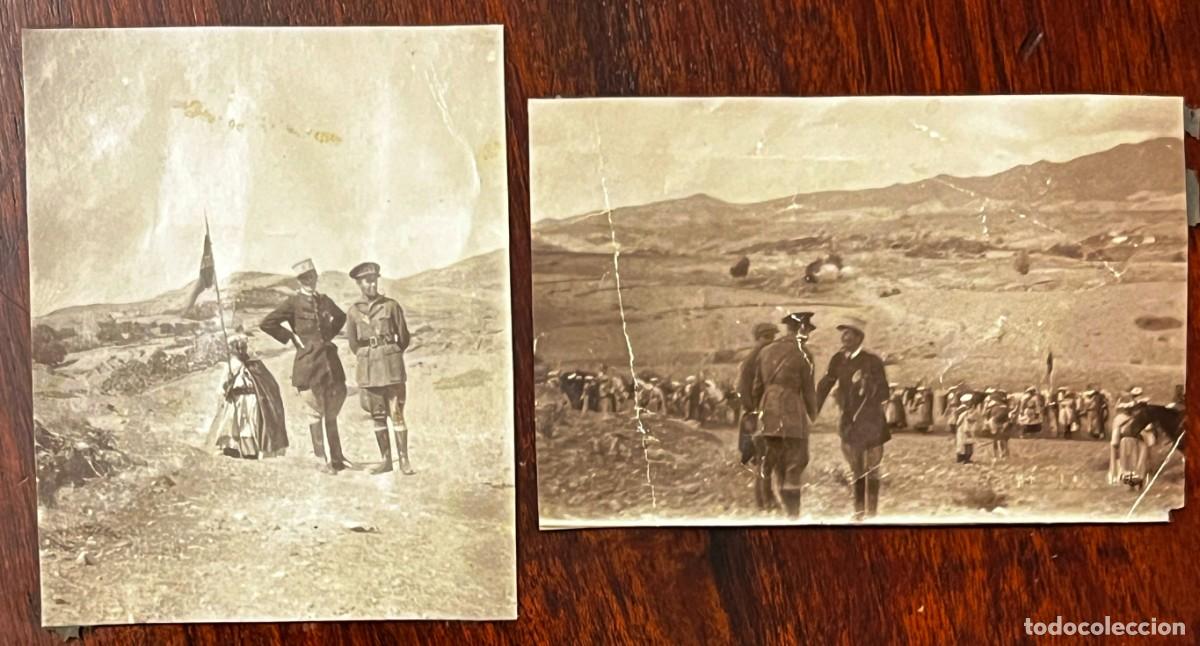 Militaria: LOTE DE 2 ANTIGUAS FOTOGRAFIAS epoca del PROTECTORADO ESPA&Ntilde;OL EN MARRUECOS, con militares de la MEHA
