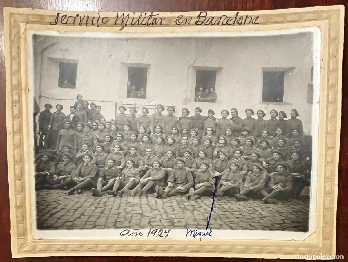 Militaria: Fotograf&iacute;a de Compa&ntilde;ia 1929, servicio militar en Barcelona, mide 20 x 15 cms.