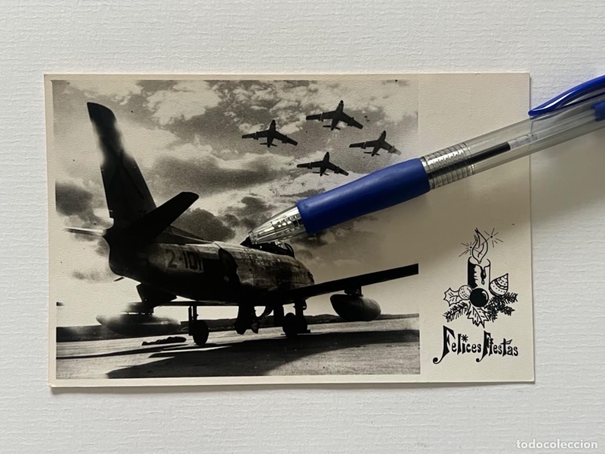 Militaria: Fotograf&iacute;a postal navide&ntilde;a AVIONES MILITARES desde Zuera, ZARAGOZA