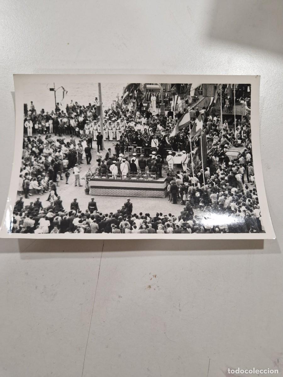 Militaria: Fotograf&iacute;a original Puerto Blanes, acto militar.