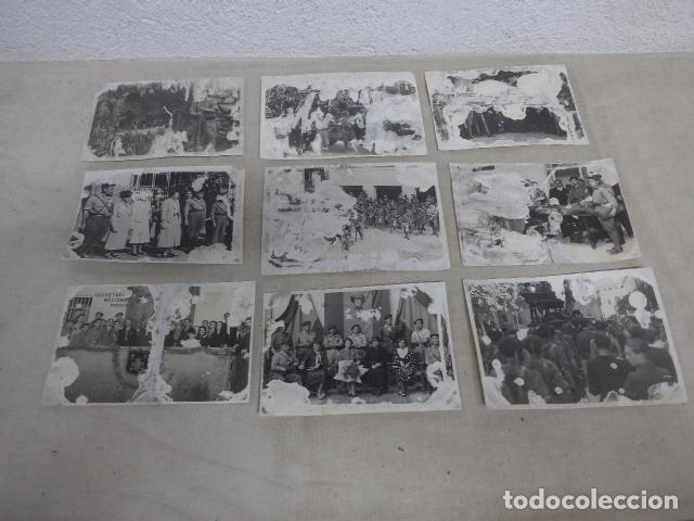 Militaria: Lote de 9 antiguas fotografias de Guerra civil en Sevilla: requetes carlistas de Sevilla