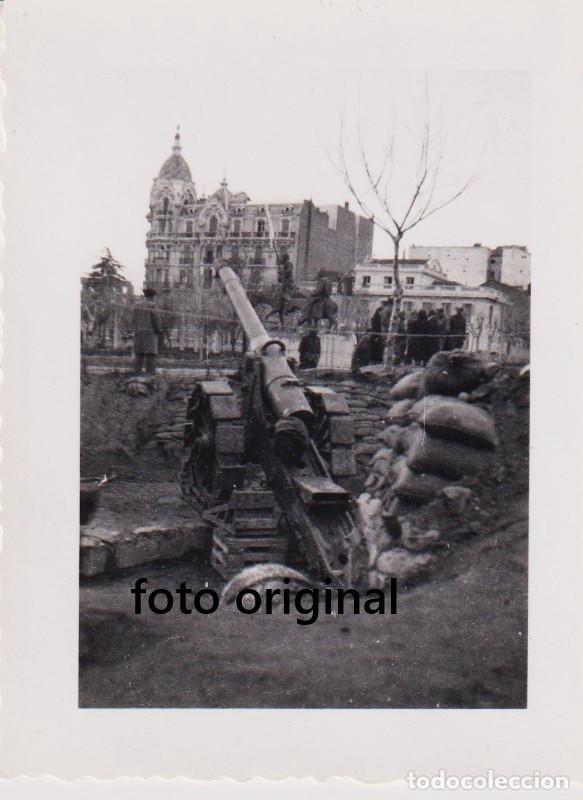 Militaria: MADRID PLAZA DE ESPA&Ntilde;A CA&Ntilde;ON ANTIAEREO 155 REPUBLICA GUERRA CIVIL CTVJ