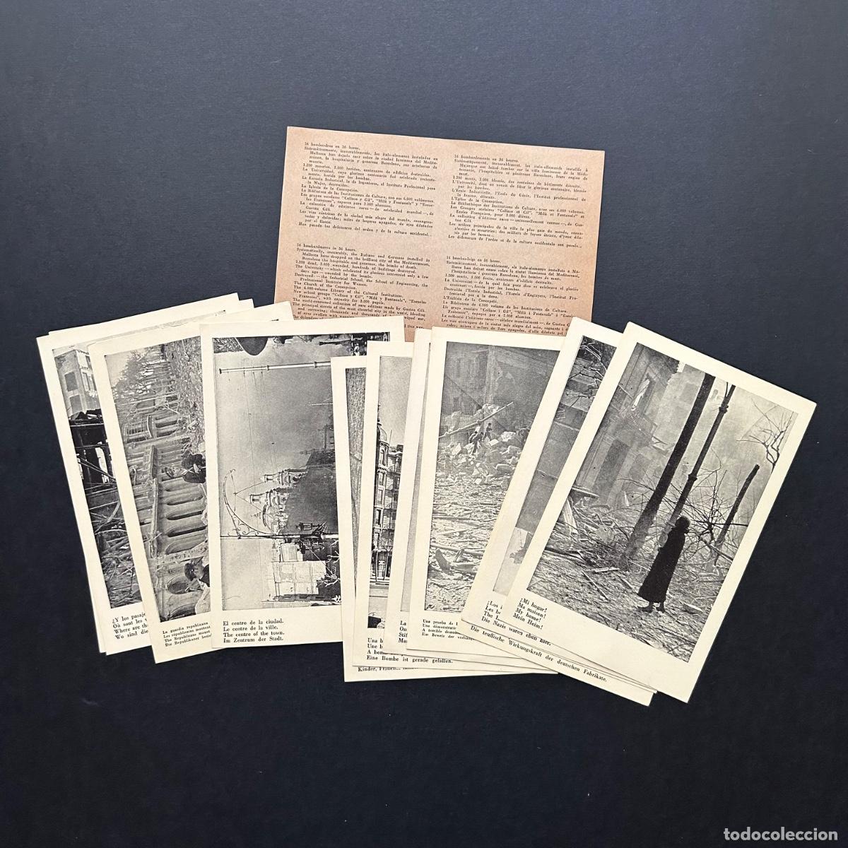 Militaria: Lote 13 fotograf&iacute;as impresas Bombardeo en Barcelona &ndash; Original &ndash; Guerra Civil &ndash; Catalunya