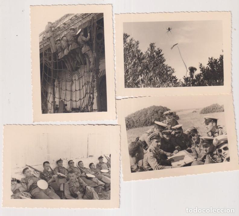 Militaria: Infantes de Marina. Instrucci&oacute;n. Lote de 4 fotograf&iacute;a. San Fernando (C&aacute;diz) Foto Malet. A&ntilde;o 1955