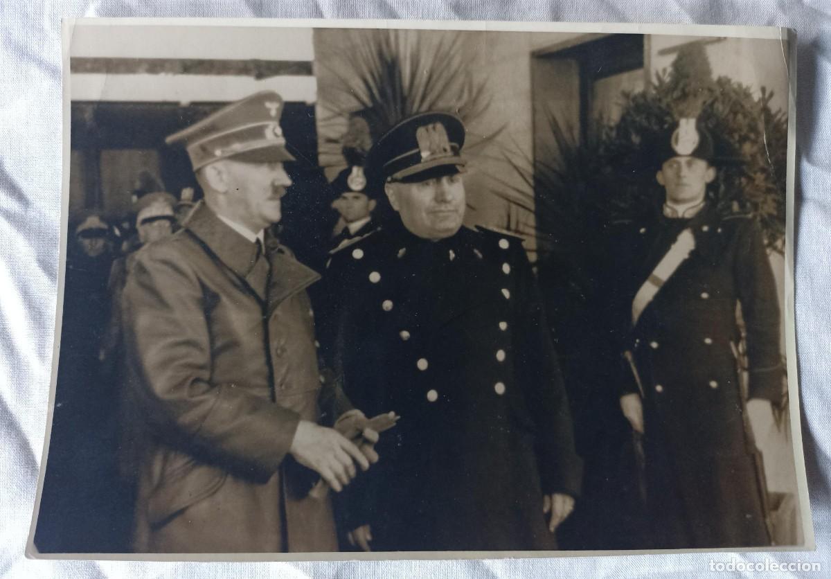 Militaria: Hitler y Mussolini 3&ordf; reuni&oacute;n en Brennero fotograf&iacute;a Original (III Reich Hitler-Alemania) 1940