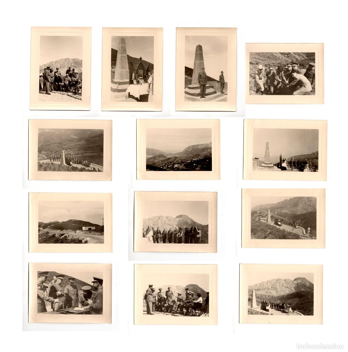Militaria: 13 FOTOGRAF&Iacute;AS, INAGURACI&Oacute;N DE MONUMENTO. GUERRA CIVIL. 11,5X8,5.