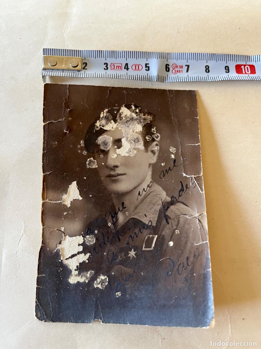 Militaria: FOTOGRAF&Iacute;A POSTGUERRA - JOVEN ALF&Eacute;REZ CON GORRA - dedicada a sus padres