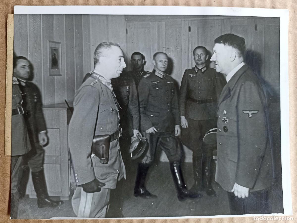 Militaria: Fotograf&iacute;a Adolf Hitler, Von Csatay, Gerhard Engel y Alfred Jodl (III Reich Hitler- Nazi- Alemania)