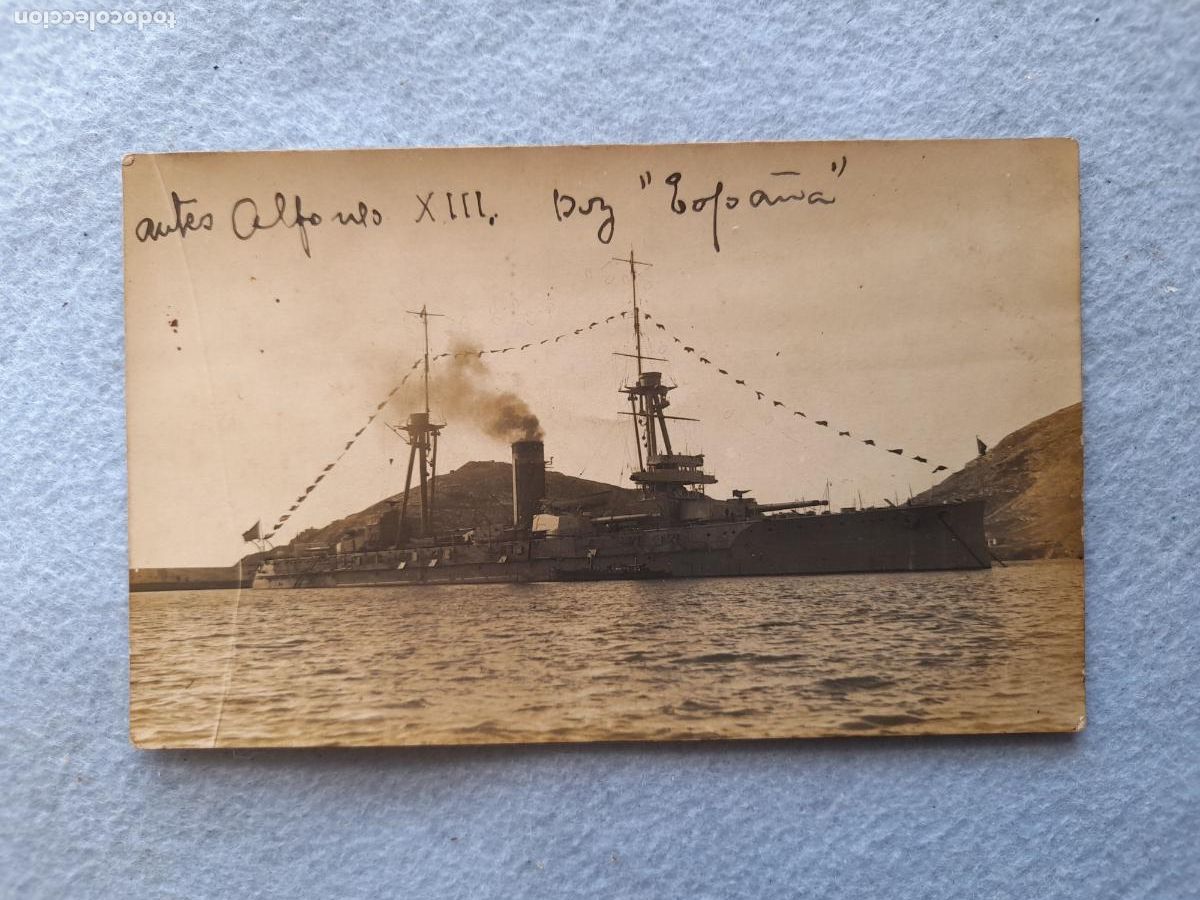 Militaria: Fotograf&iacute;a Acorazado antes Alfonso XIII, hoy Espa&ntilde;a.