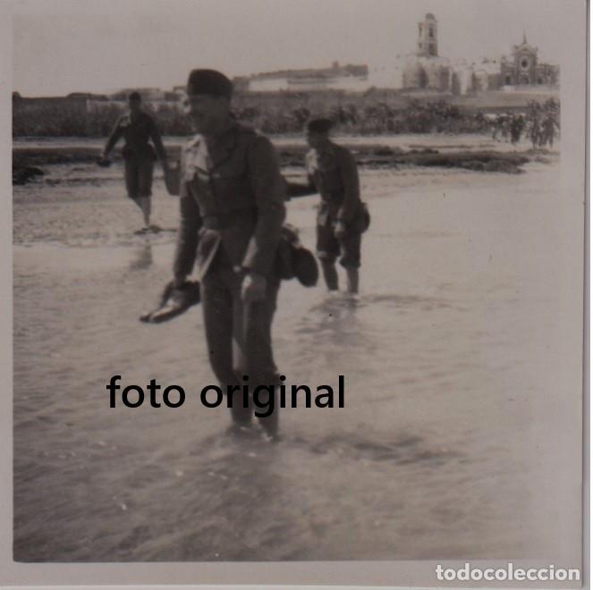 Militaria: CADIZ TROPAS LEGION CONDOR EN EL MAR DESCANSO GUERRA CIVIL