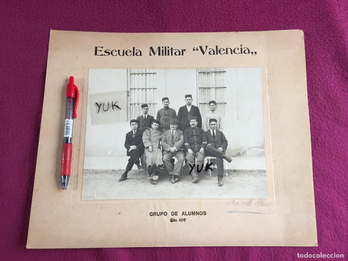 Militaria: ANTIGUA FOTOGRAFIA ESCUELA MILITAR DE VALENCIA GRUPO DE ALUMNOS A&Ntilde;O 1917