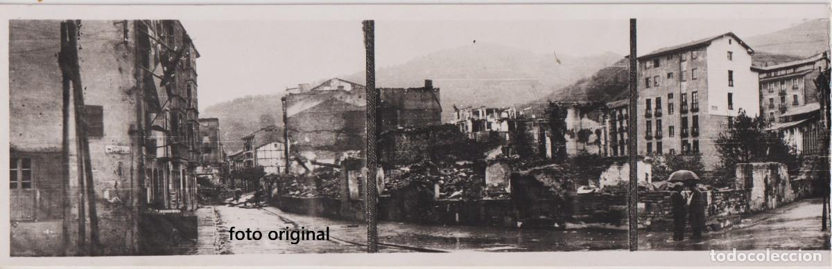 Militaria: EIBAR GUIPUZCOA GUERRA CIVIL RUINAS VISTAS PANORAMICAS (19X6 CM) IMPRESIONANTE