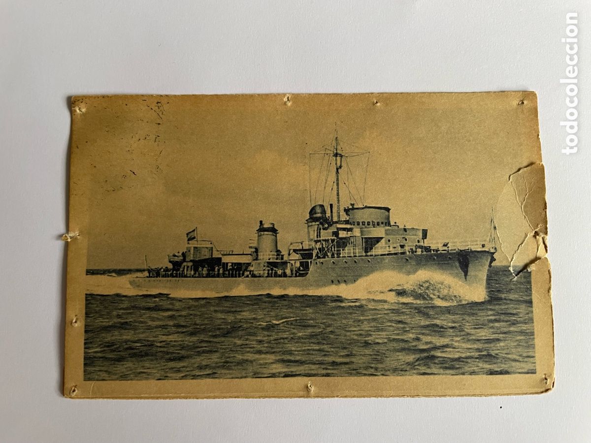 Militaria: Antigua foto de barco