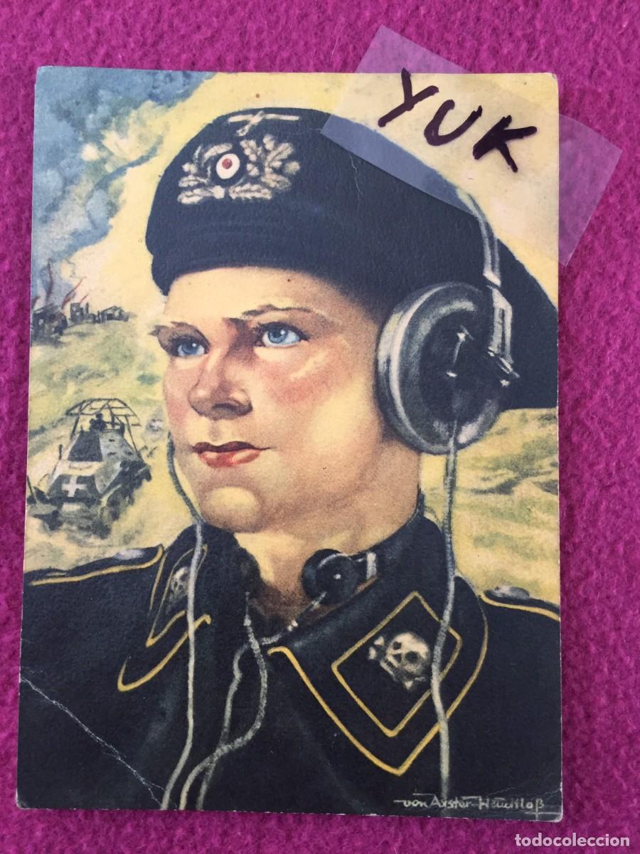 Militaria: POSTAL ALEMANA SOLDADO CONDUCTOR DE TANQUES PANZER ALEMAN - VON AXSTER Heudtla&szlig; - 2&ordf; GUERRA MUNDIAL