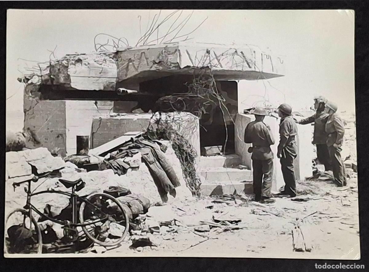 Militaria: Fotograf&iacute;a militar original de la Segunda Guerra Mundial, B&uacute;nker alem&aacute;n destruido, 21 x 15,5 cm