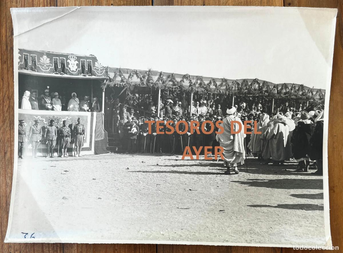 Militaria: Fotograf&iacute;a original visita oficial de SS. MM. los Reyes de Espa&ntilde;a, Alfonso XIII y Victoria Eugenia,