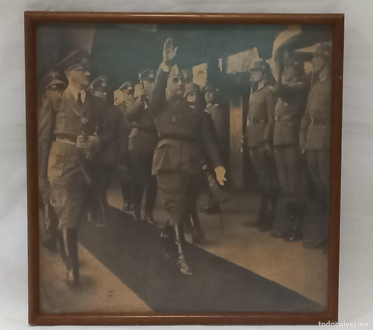 Militaria: IMAGEN DE EPOCA - FRANCISCO FRANCO ALZANDO EL BRAZO EN PRESENCIA DE ADOLF HITLER - HENDAYA 1940