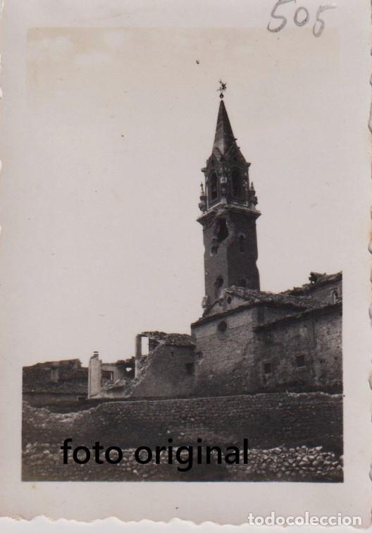 Militaria: FUENTES DE EBRO ZARAGOZA CAMPANARIO IGLESIA SAN MIGUEL CTV GUERRA CIVIL