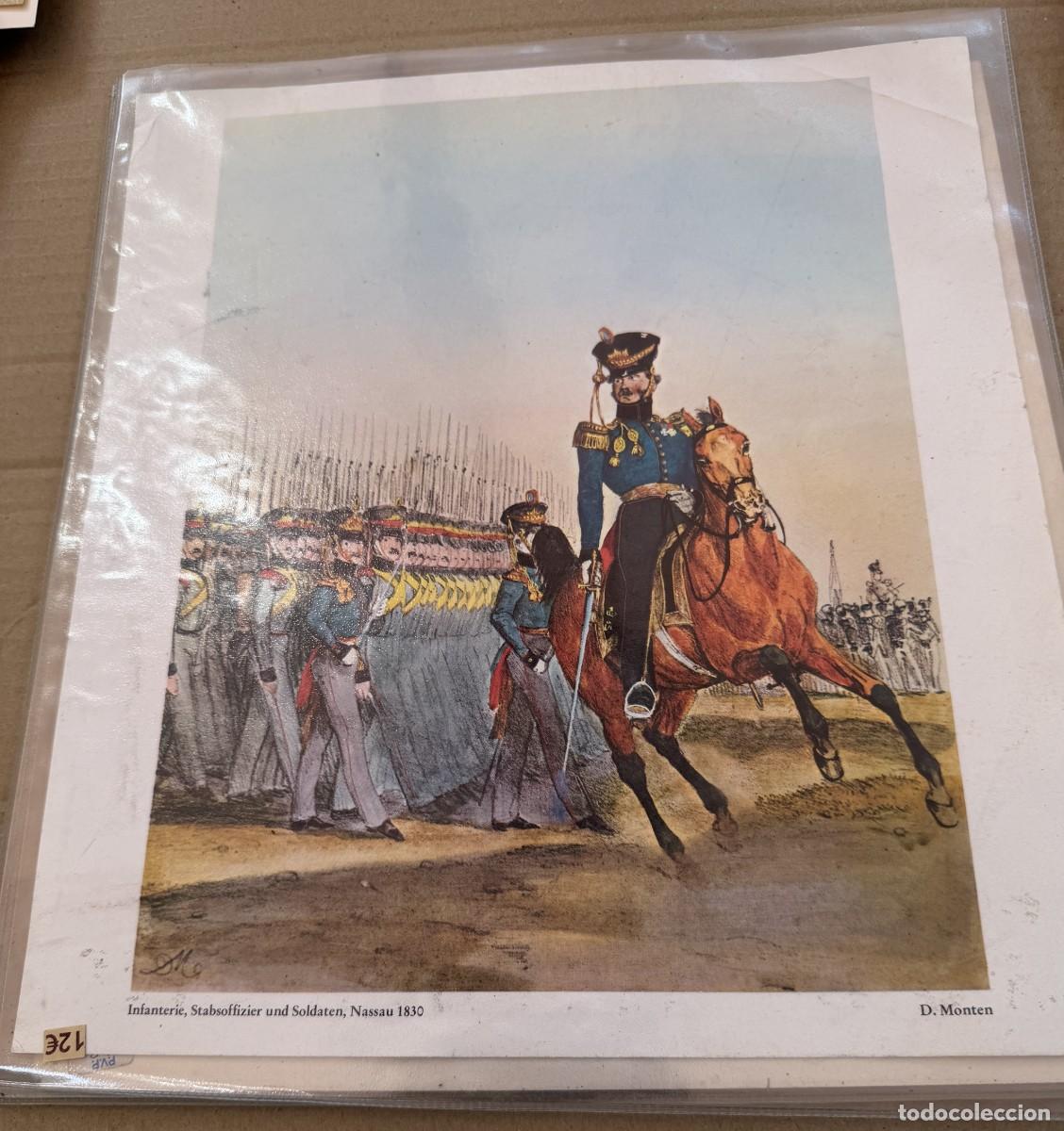 Militaria: S1-LAMINA DE UNIFORMES MILITARES SOLDADOS DE INFANTERIA DEL DUCADO DE NASSAU DE 1.840