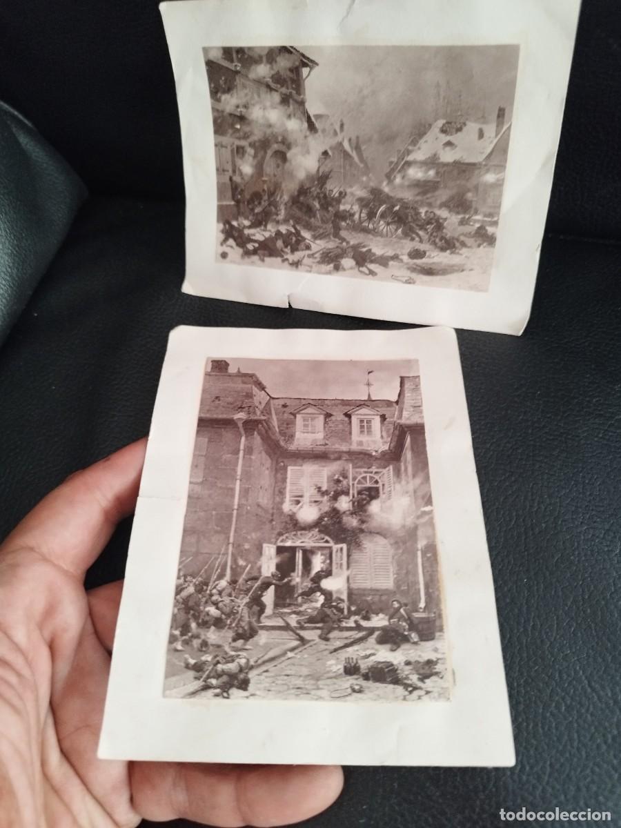 Militaria: Dos im&aacute;genes, fotos parece ser militar de la d&eacute;cada de 1880, enganchados en papel.