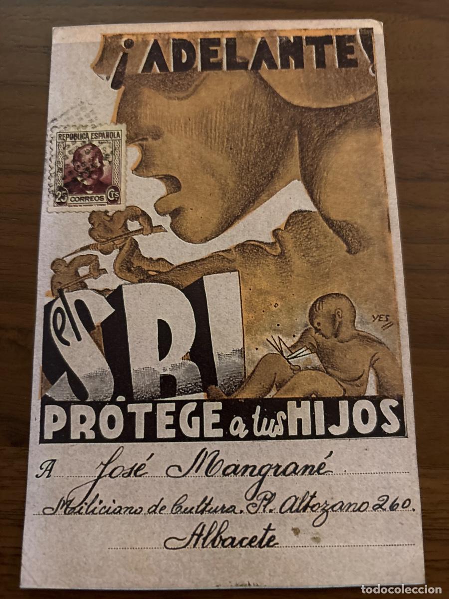 Militaria: Tarjeta postal de campa&ntilde;a SRI Guerra civil espa&ntilde;ola campa&ntilde;a republicana