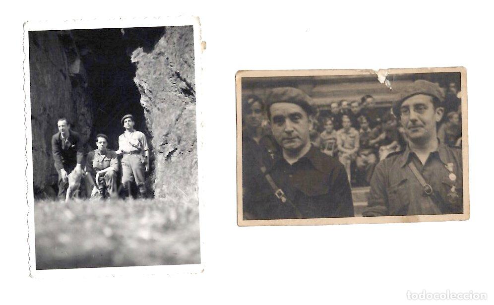 Militaria: LOTE 2 FOTOGRAFIAS FALANGISTAS. C.1940-50