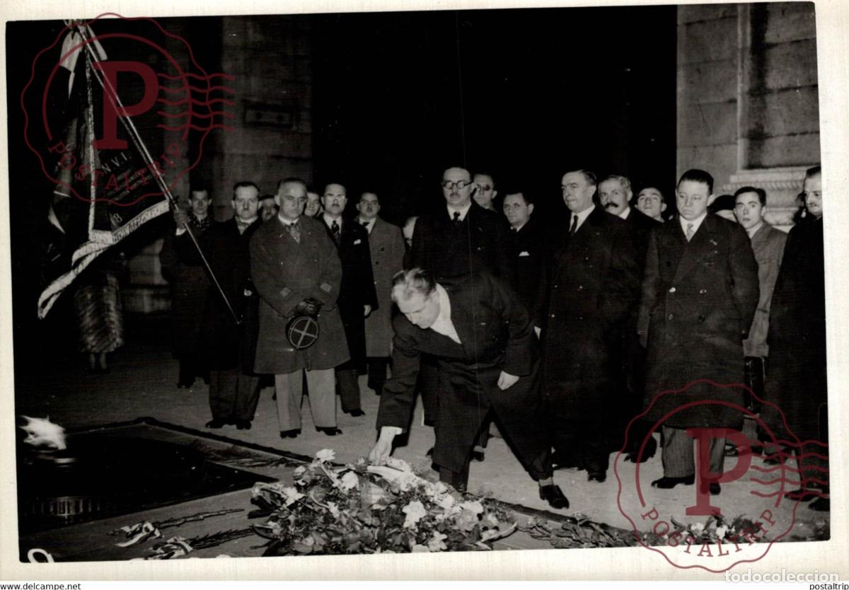 Militaria: tombe inconnu paris mutiles belges arrives gare du nord 18*13CM Photo Meurisse Paris collectionmeuri