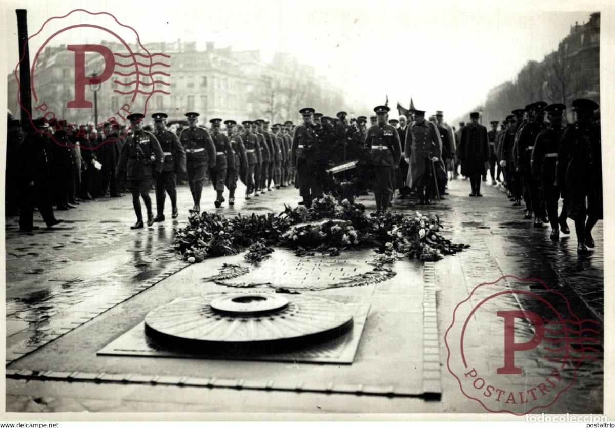 Militaria: SOLDATS ANGLAIS RETOUR DE LA SARRE TOMBE SOLDAT INCONNU 18*13CM Photo Meurisse Paris collectionmeur