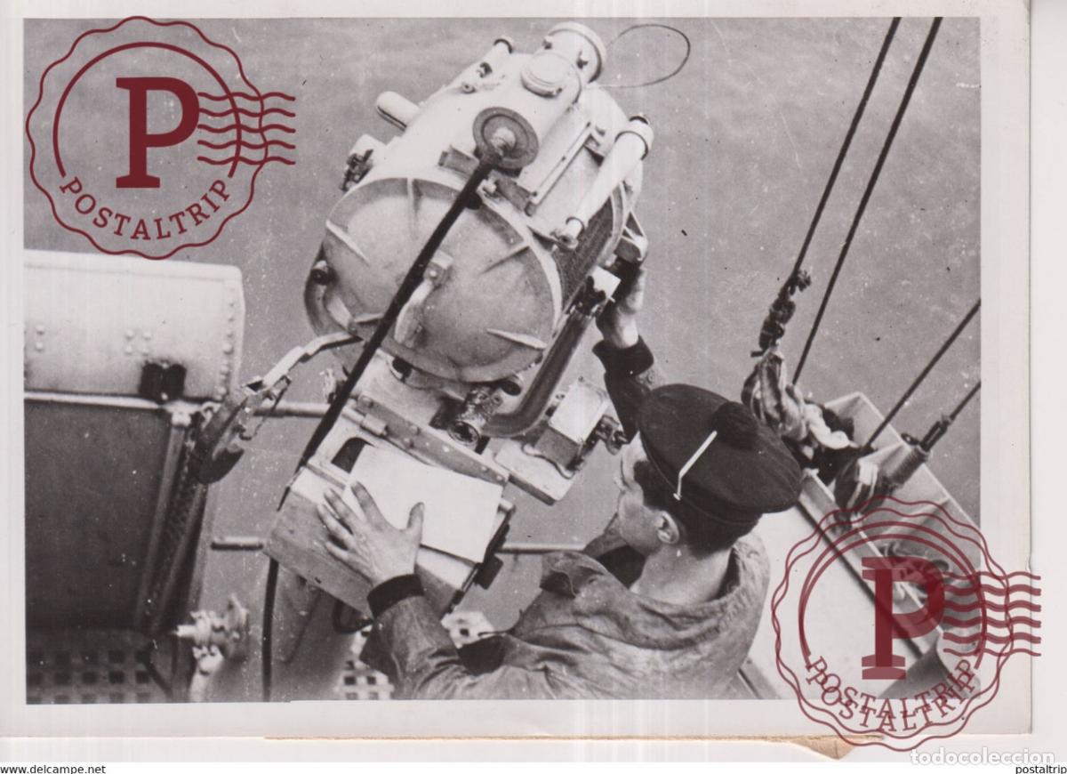 Militaria: AVEC LA MARINE FRANCAISE PROJECTEUR DE SIGNALISATION 18*13CM Photo Meurisse collectionmeurisse