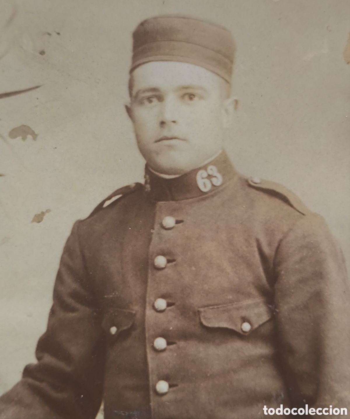Militaria: FOTOGRAF&Iacute;A RETRATO DE ESTUDIO MILITAR REGIMIENTO 63 C. 1915
