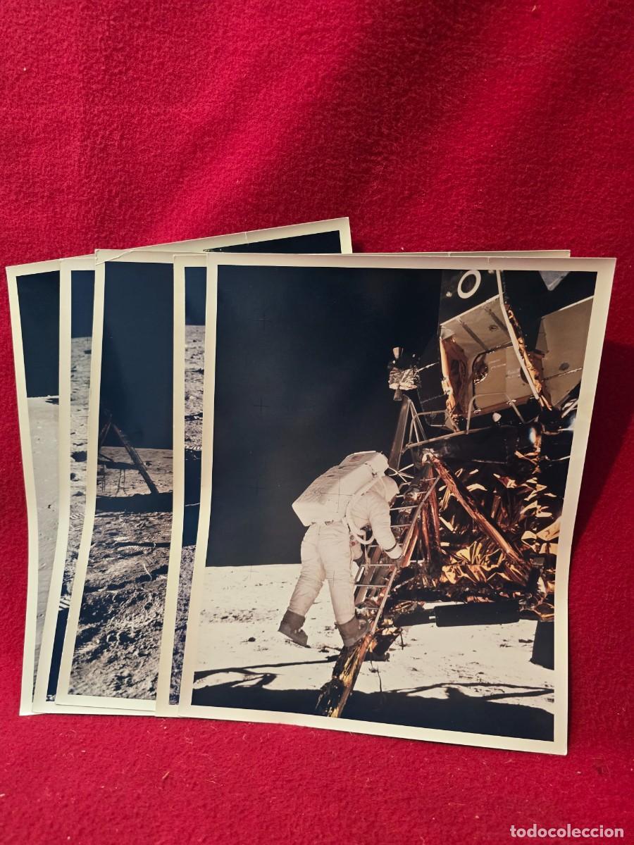 Militaria: LOTE 5 FOTOS EN COLOR DE APOLLO 11 EN LA LUNA