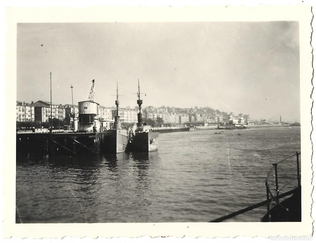 Militaria: 1937 Foto guerra civil buques ca&ntilde;oneros minadores puerto de Santander Legi&oacute;n C&oacute;ndor LEER