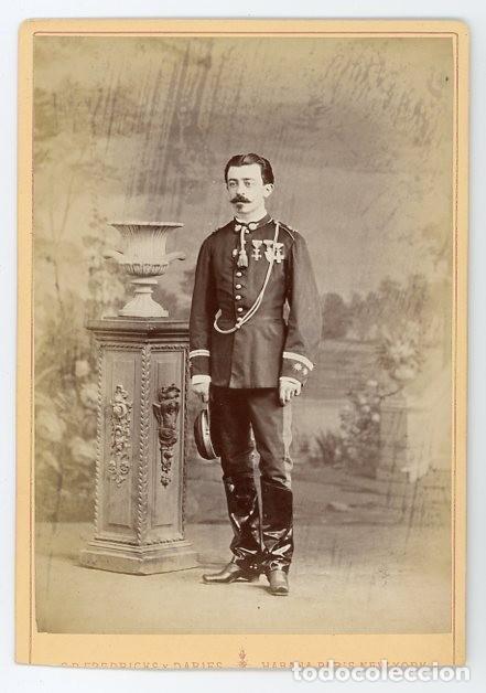 Militaria: HABANA. CUBA. MILITAR ESPA&Ntilde;OL CONDECORADO. SIGLO XIX. ARTILLERIA. FREDERICKS Y DARIES.