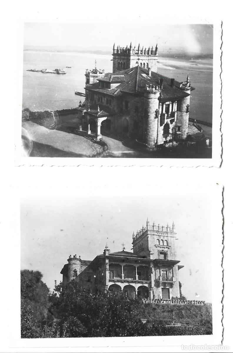 Militaria: 1937-38 dos fotograf&iacute;as guerra civil Bilbao Palacio Promontorio Santander tomada por Legi&oacute;n C&oacute;ndor