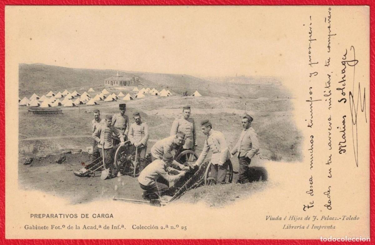 Militaria: Preparativos de carga - Gabinete fotografico de la Academia de Infanteria Viuda e Hijos de F. Pelaez