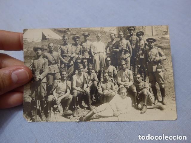 Militaria: Antigua fotografia de cazadores de infanteria, guerra de africa, original.