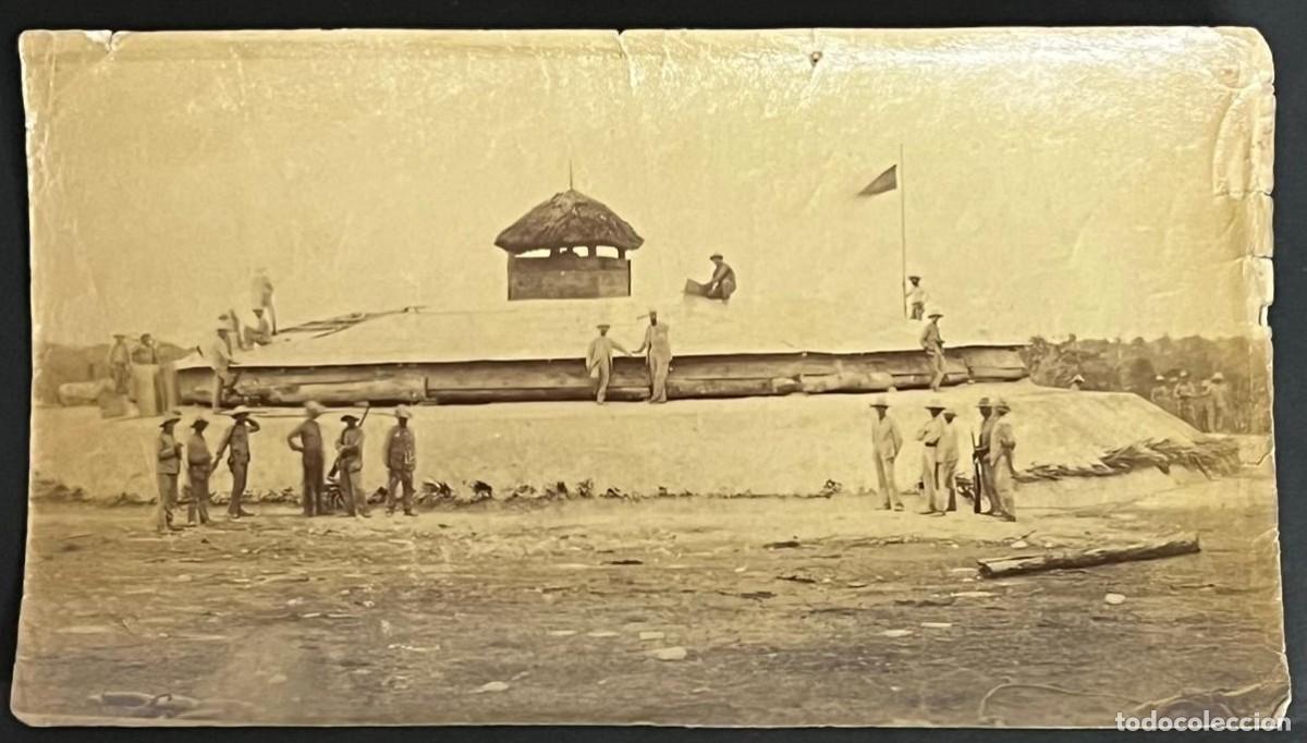Militaria: Foto Antigua, alb&uacute;mina de la guerra de Cuba alrededor de 1898 Blocao Fortificaci&oacute;n Militar Colonial